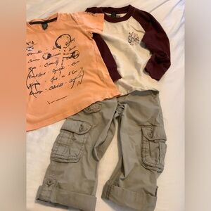 3 PC Boys 3-4T outfits, Zara, Lucky Brand, ON roll up Cargo pants
